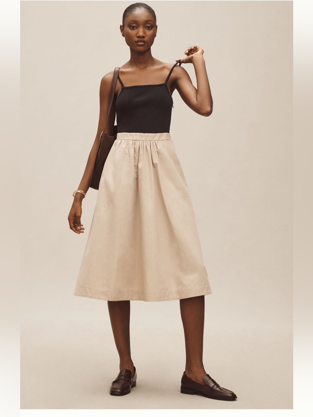 Anthropologie Maeve Sleeveless Rib Poplin Twofer
Midi Dress EUC